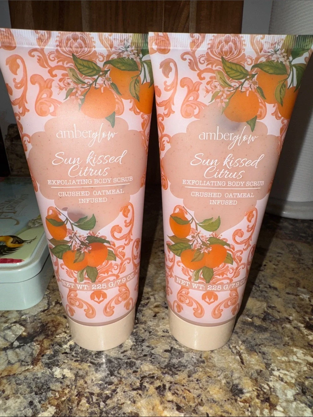 Amber Glow Sun Kissed Citrus Exfoliating Body Scrub — Peach/Orange